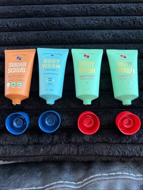 Hand In Hand Body Wash & Sugar Scrub Set — Mint, Teal & Orange